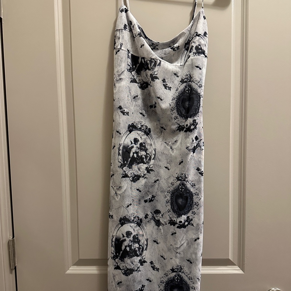 Miaou 'Thais' White Cherub Print Dress